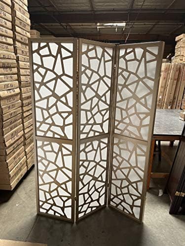 Mosaic Breeze Room Divider, 3-8 Panel (Gold, 4 Panel)