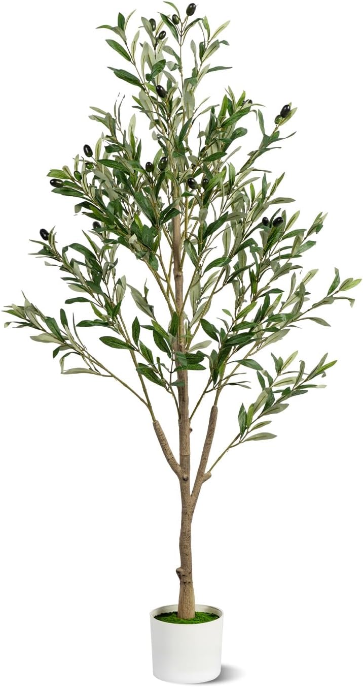 Artificial Lemon Tree 5FT Tall Faux Lemon Tree 5 Feet Fake Lemon Tree Faux Plants with Realistic Trunk and Lifelike Leaves and Fruits for Home Office Decor (Lemon Tree, 5 FT)