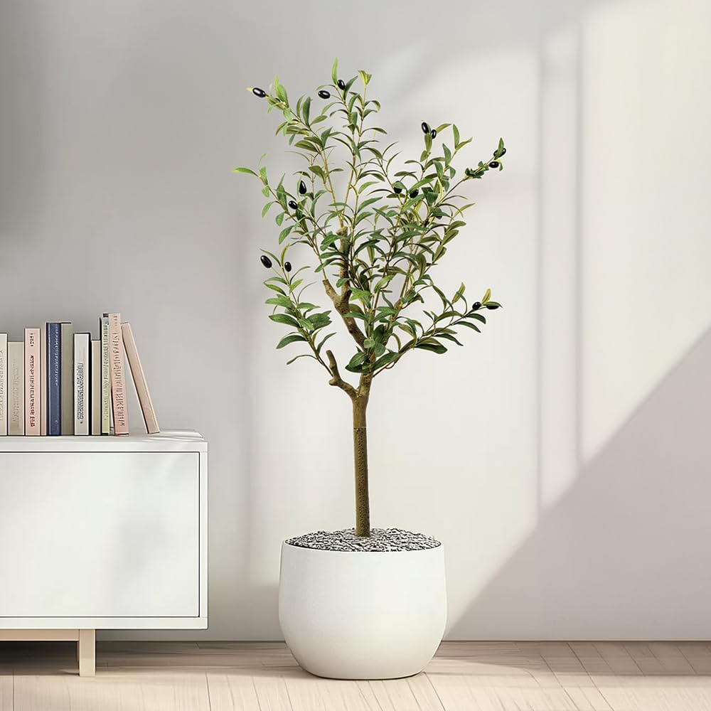 Artificial Lemon Tree 5FT Tall Faux Lemon Tree 5 Feet Fake Lemon Tree Faux Plants with Realistic Trunk and Lifelike Leaves and Fruits for Home Office Decor (Lemon Tree, 5 FT)