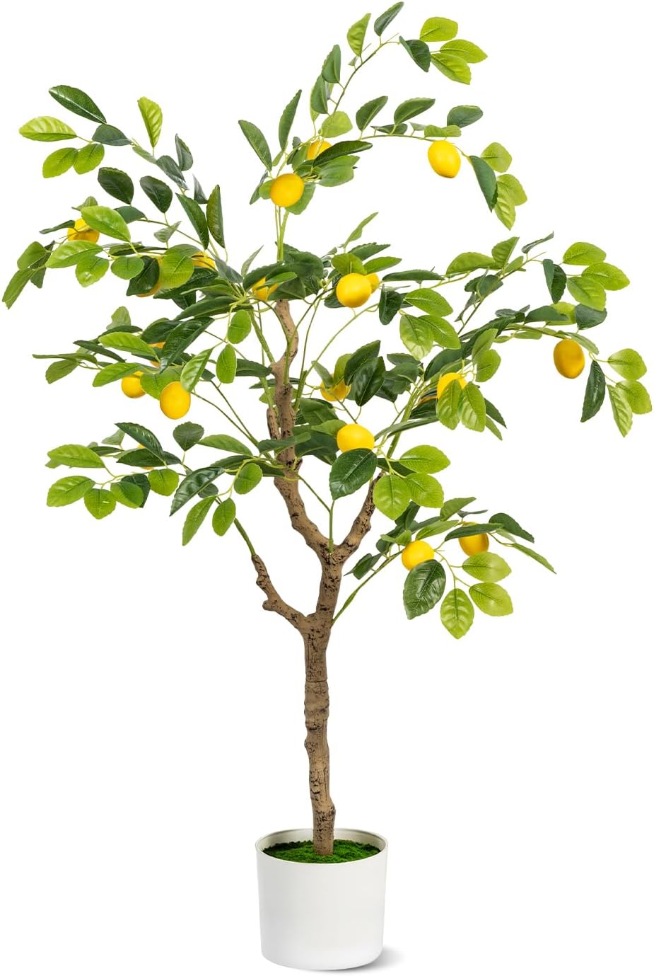 Artificial Lemon Tree 5FT Tall Faux Lemon Tree 5 Feet Fake Lemon Tree Faux Plants with Realistic Trunk and Lifelike Leaves and Fruits for Home Office Decor (Lemon Tree, 5 FT)