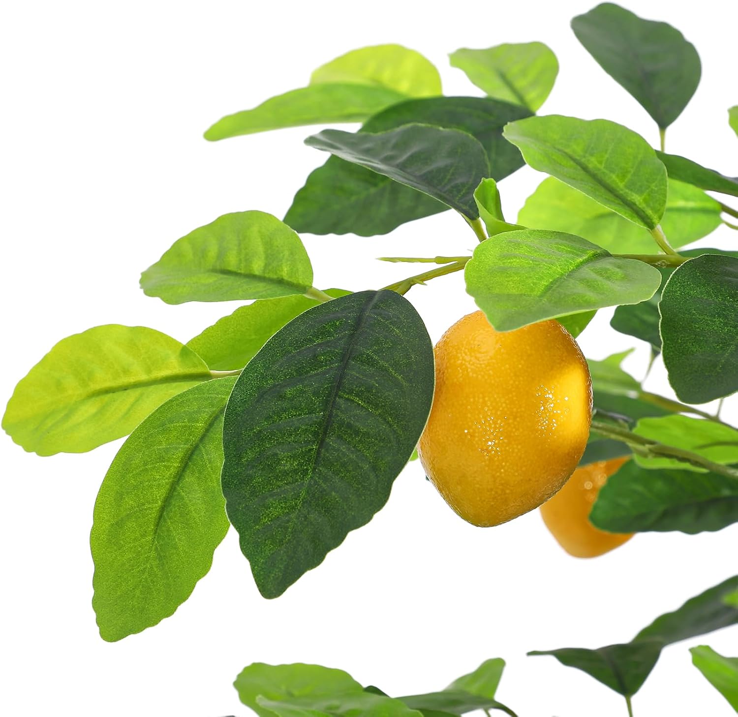 GarveeHome 6 ft Artificial Lemon Tree Indoor, Pre Potted Faux Lemon Tree with Realistic Fruit and Lifelike Leaves, Fake Lemom Plant with 100 Lights for Indoor Home Decor Office Living Room