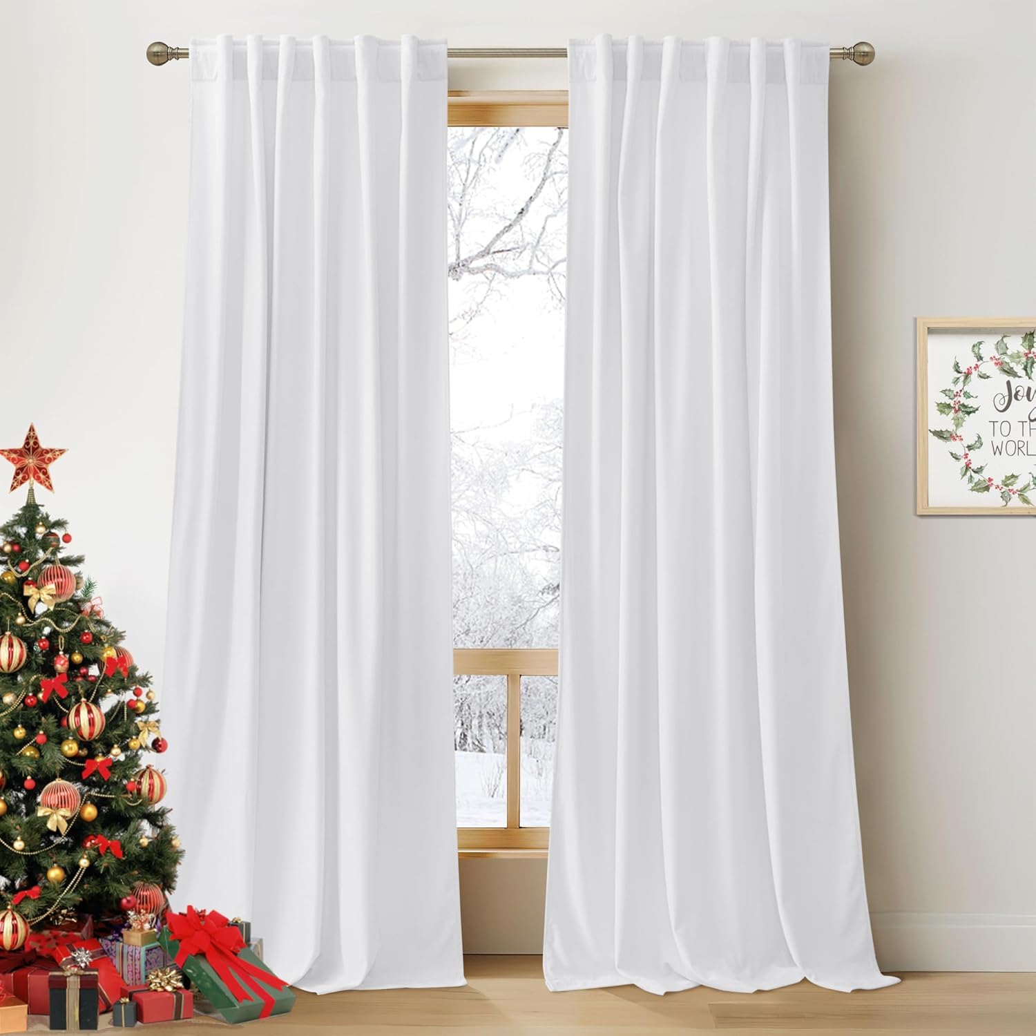 RYB HOME Velvet Curtains 96 inches - Blackout Curtains for Living Room,Thermal Insulated Noise Reducing Panels Luxury Vertical Sense Window Decor for Party Backdrops, Navy Blue, W52 x L96, 2 Panels