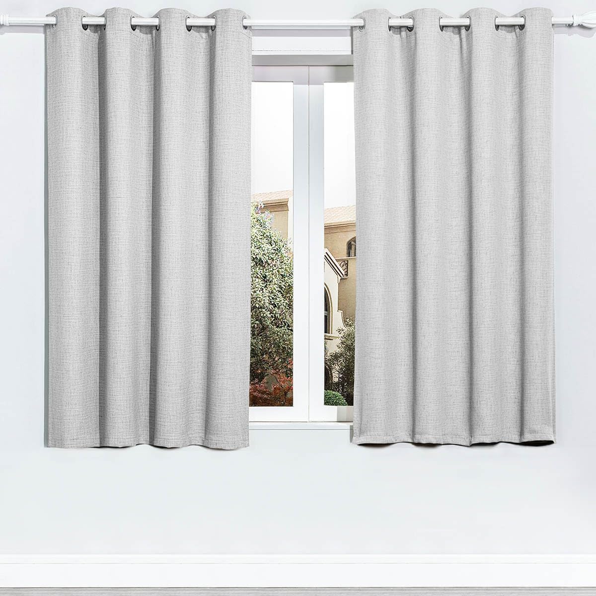 LA PALMA 100% Blackout Grommet Curtains – Ultimate Light Blocking Privacy Drapes for Bedroom Living Room – Durable Window Treatment 2 Panels in 1 Set