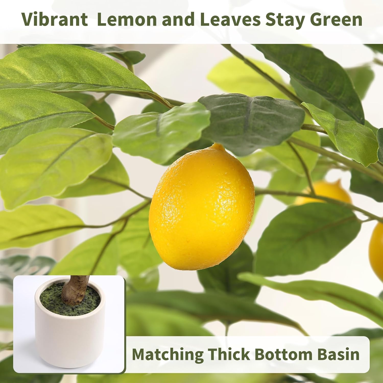 Artificial Lemon Tree, 5 feet Indoor Fake Plants, Comes with 21 Simulated Lemon Fruits, Adjustable Branches, for Home Living Room Decorations and Office Decorations