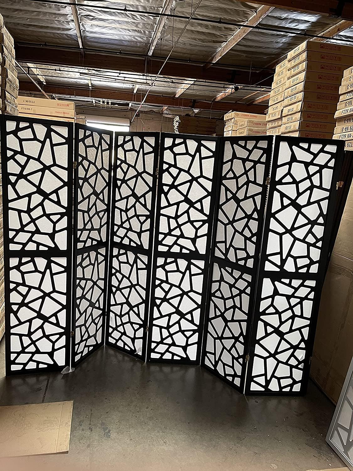 Mosaic Breeze Room Divider, 3-8 Panel (Gold, 4 Panel)