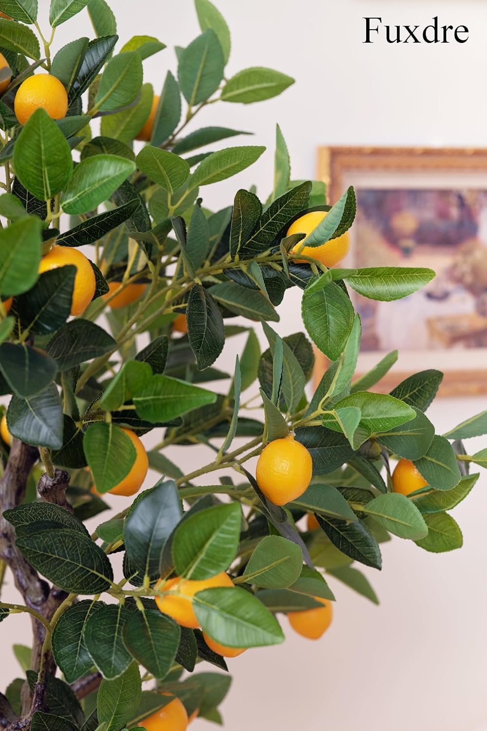 5ft Tall Artificial Lemon Tree with Fake Lemons Floor Plants Artificial for Decor Realistic to Indoor Home Office Fauxe Lemon Tree, Yellow