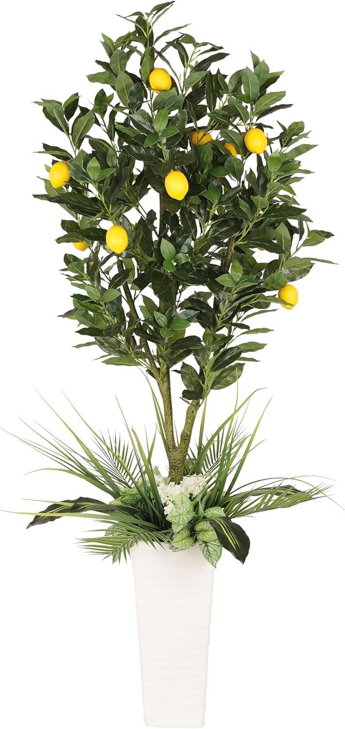 Puleo International 6 ft. Artificial Lemon Tree