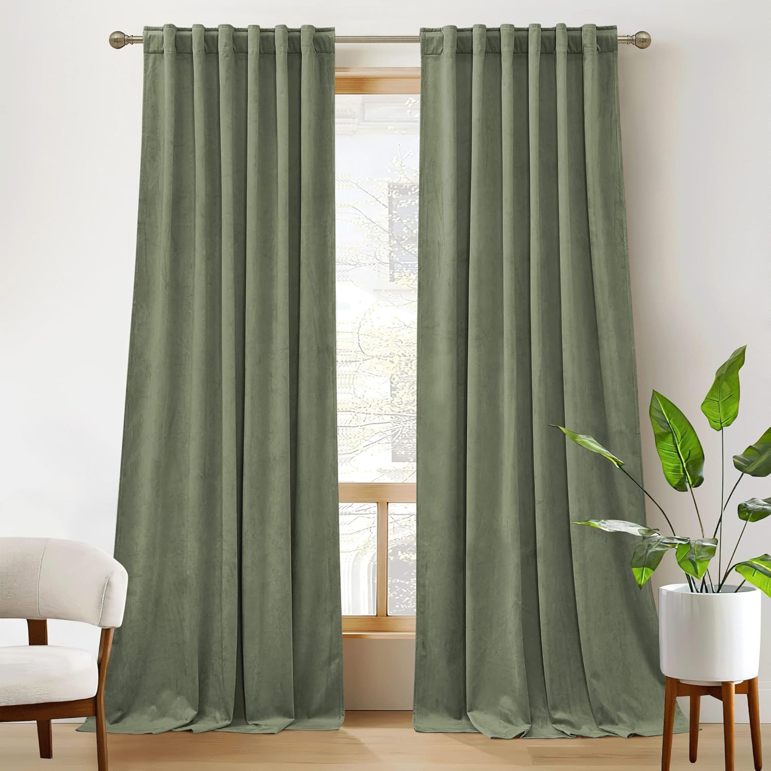 RYB HOME Velvet Curtains 96 inches - Blackout Curtains for Living Room,Thermal Insulated Noise Reducing Panels Luxury Vertical Sense Window Decor for Party Backdrops, Navy Blue, W52 x L96, 2 Panels