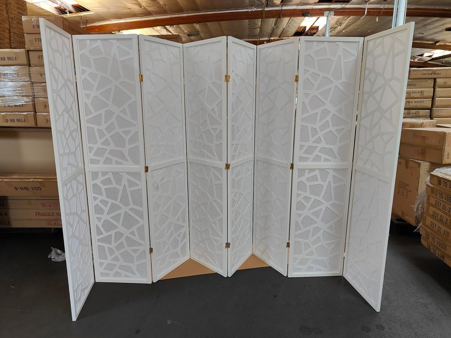 Mosaic Breeze Room Divider, 3-8 Panel (Gold, 4 Panel)