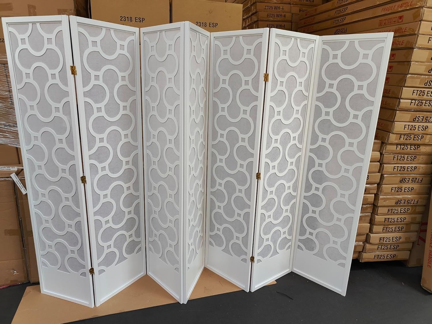 Mosaic Breeze Room Divider, 3-8 Panel (Gold, 4 Panel)