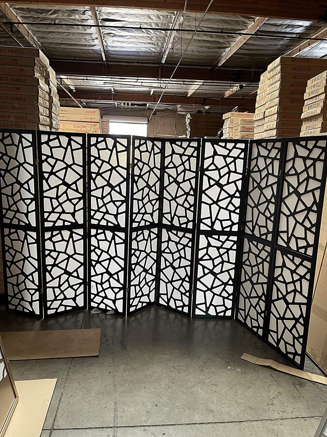 Mosaic Breeze Room Divider, 3-8 Panel (Gold, 4 Panel)