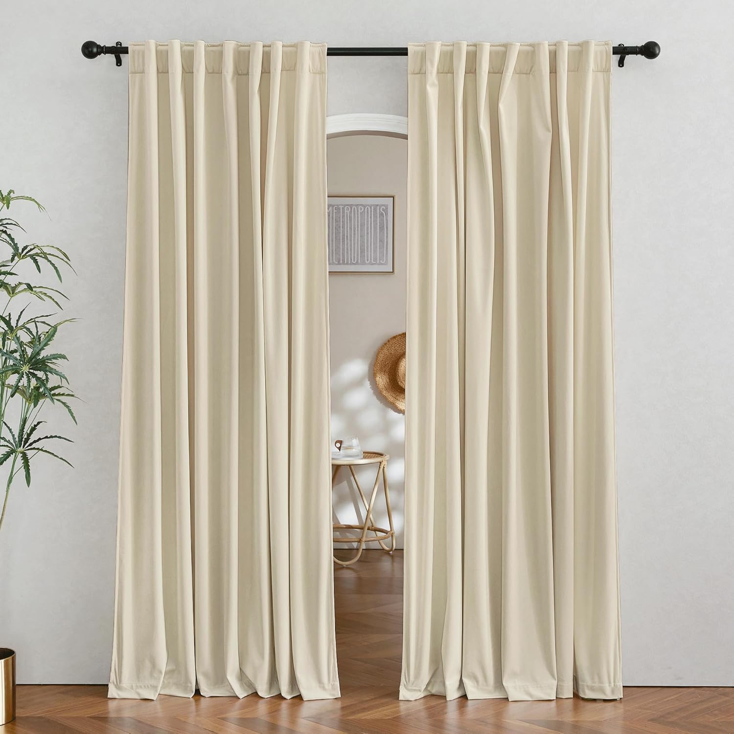 RYB HOME Velvet Curtains 96 inches - Blackout Curtains for Living Room,Thermal Insulated Noise Reducing Panels Luxury Vertical Sense Window Decor for Party Backdrops, Navy Blue, W52 x L96, 2 Panels