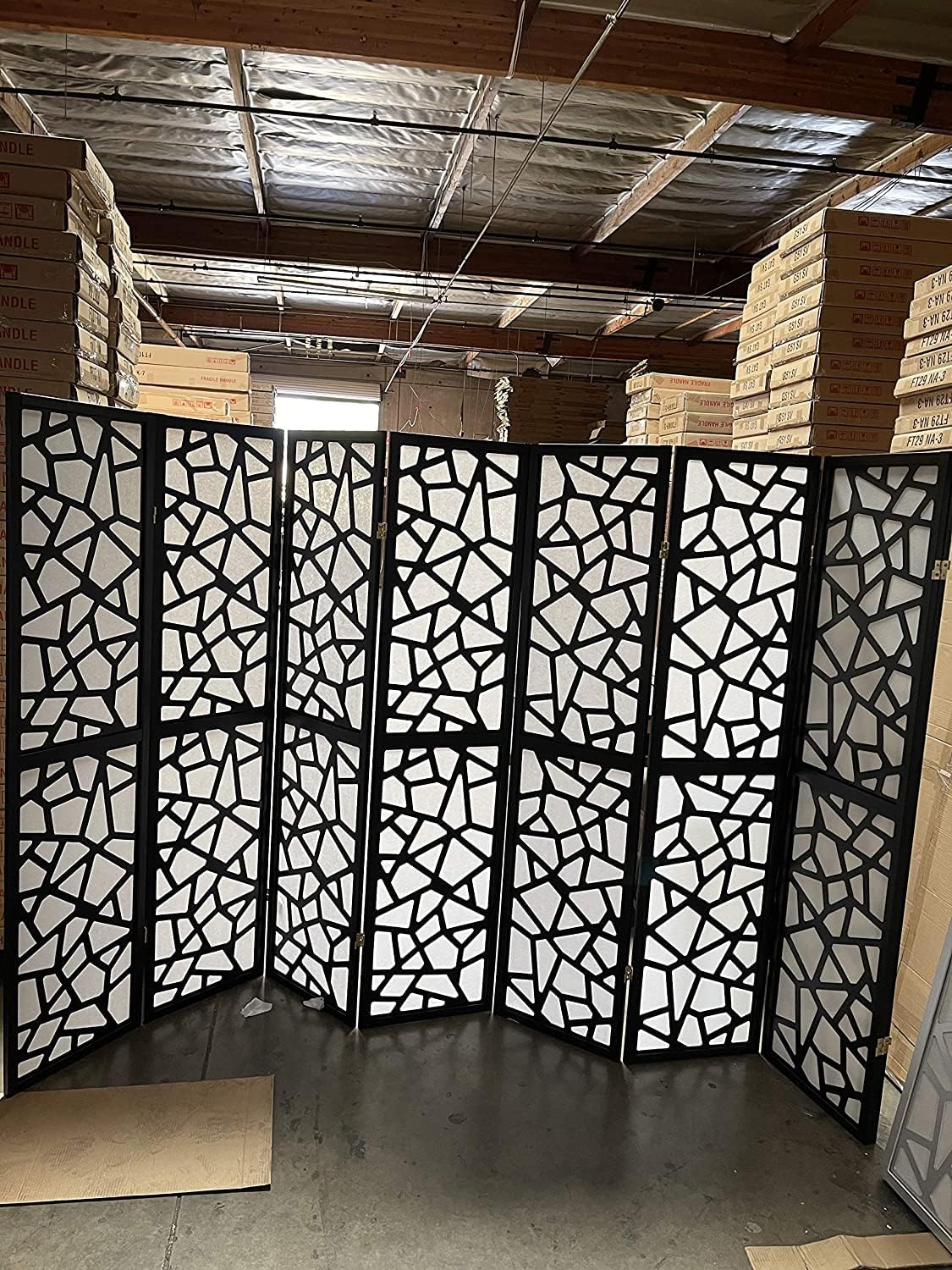 Mosaic Breeze Room Divider, 3-8 Panel (Gold, 4 Panel)