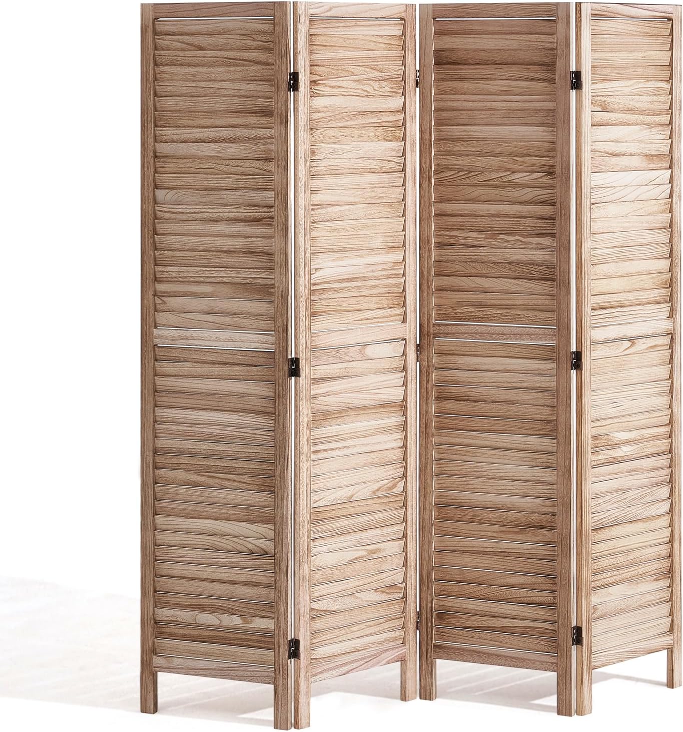 VEVOR Wood Room Divider, 8 Panel Wood Folding Privacy Screen, 66.9 Inches Tall Indoor Louvered Wooden Partition, Portable Decoration Screen, for Room Separation, Home, Office, Restaurant & Bedroom