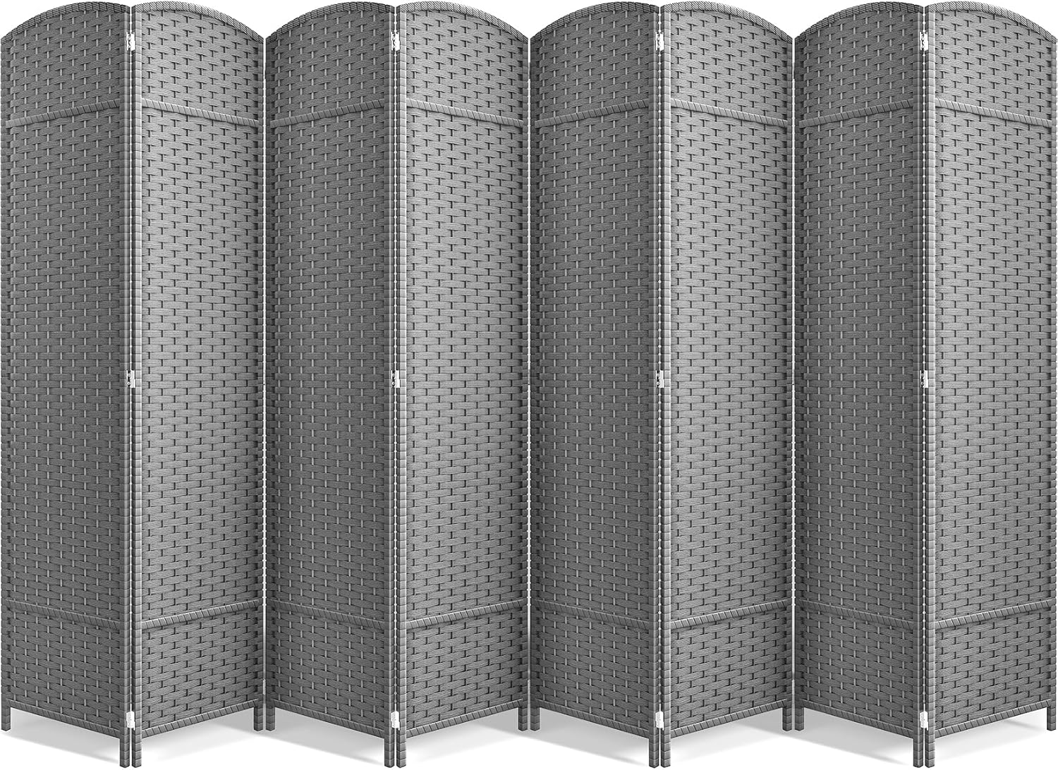 Sorbus 8-Panel Black Room Divider with Double Hinged Panels, 6 ft Tall Folding Privacy Screen