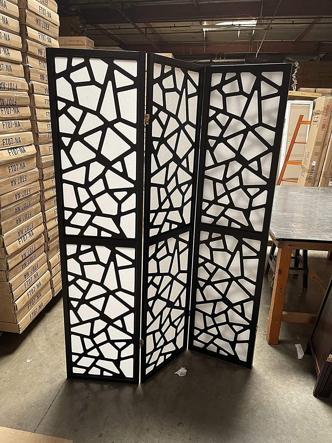 Mosaic Breeze Room Divider, 3-8 Panel (Gold, 4 Panel)