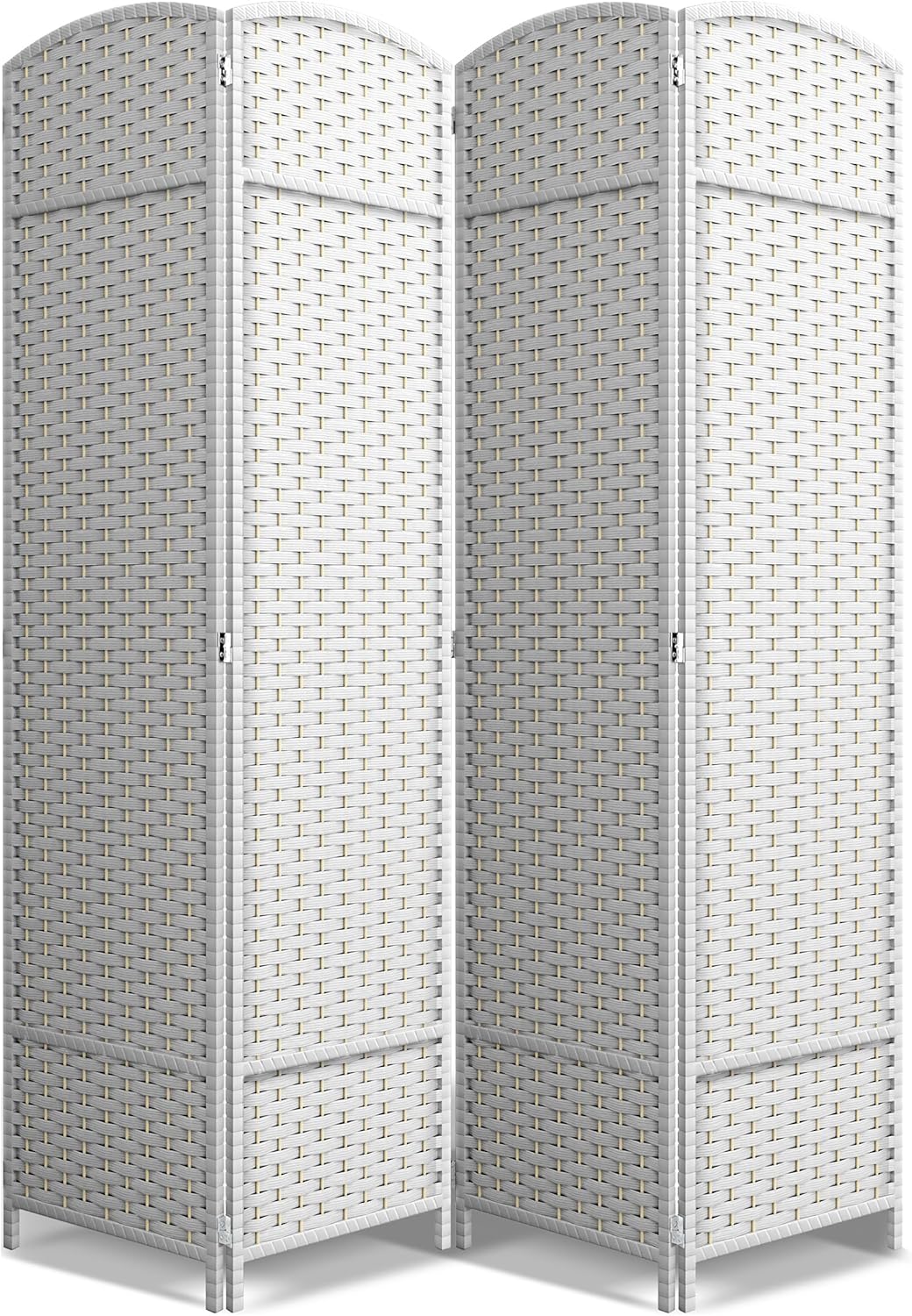 Sorbus 8-Panel Black Room Divider with Double Hinged Panels, 6 ft Tall Folding Privacy Screen