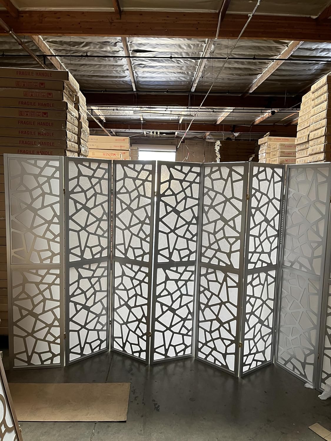 Mosaic Breeze Room Divider, 3-8 Panel (Gold, 4 Panel)