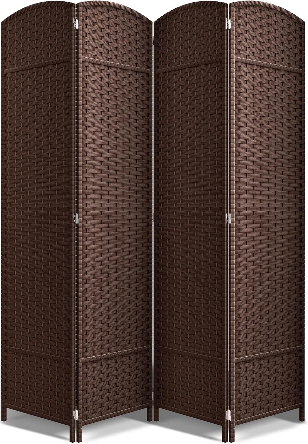 Sorbus 8-Panel Black Room Divider with Double Hinged Panels, 6 ft Tall Folding Privacy Screen
