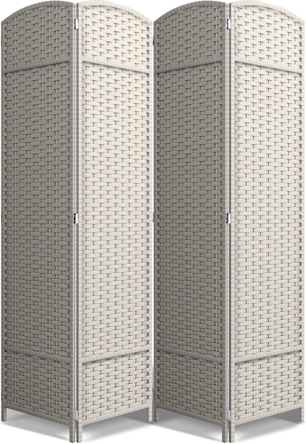Sorbus 8-Panel Black Room Divider with Double Hinged Panels, 6 ft Tall Folding Privacy Screen