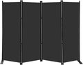 MAYOLIAH 6 Panel Folding Privacy Screen 9ft Wide, 6ft Tall Partition Room Divider Portable Office Walls Dividers, Black