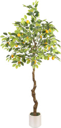 Artificial Lemon Tree, 5 feet Indoor Fake Plants, Comes with 21 Simulated Lemon Fruits, Adjustable Branches, for Home Living Room Decorations and Office Decorations