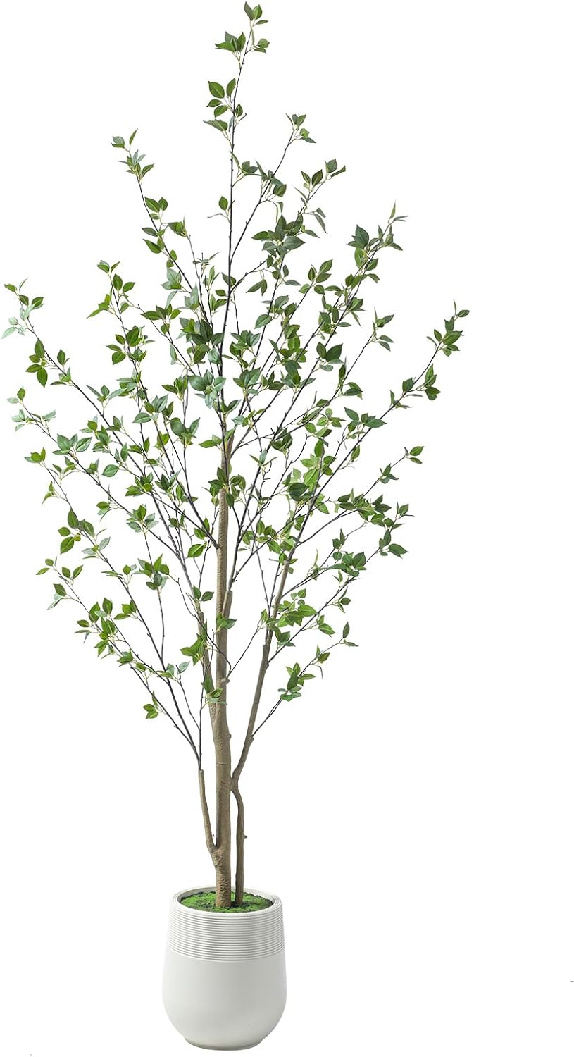 Bellacat 6ft Artificial Minimalist Citrus Tree with Lifelike Leaves, 72in Faux Citrus Tree with Realistic Trunks, Faux Tree Indoor Outdoor for Home Office Living Room Bedroom Porch Decor.