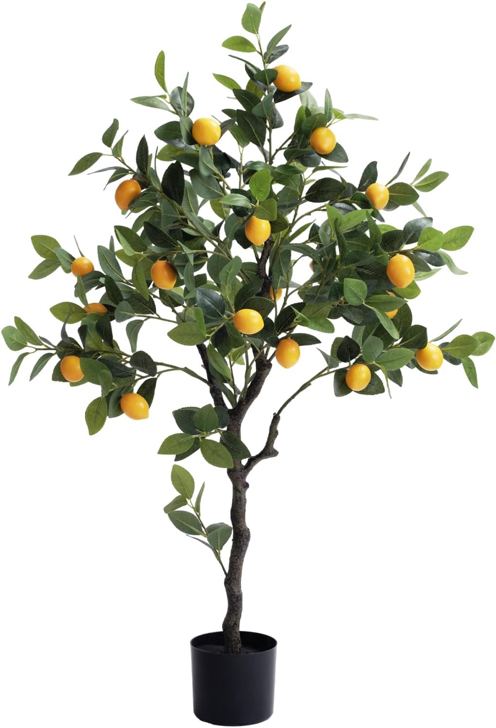 5ft Tall Artificial Lemon Tree with Fake Lemons Floor Plants Artificial for Decor Realistic to Indoor Home Office Fauxe Lemon Tree, Yellow