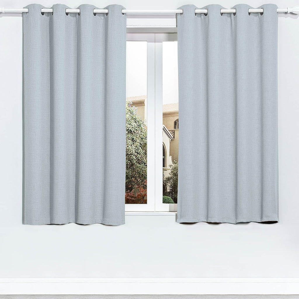 LA PALMA 100% Blackout Grommet Curtains – Ultimate Light Blocking Privacy Drapes for Bedroom Living Room – Durable Window Treatment 2 Panels in 1 Set