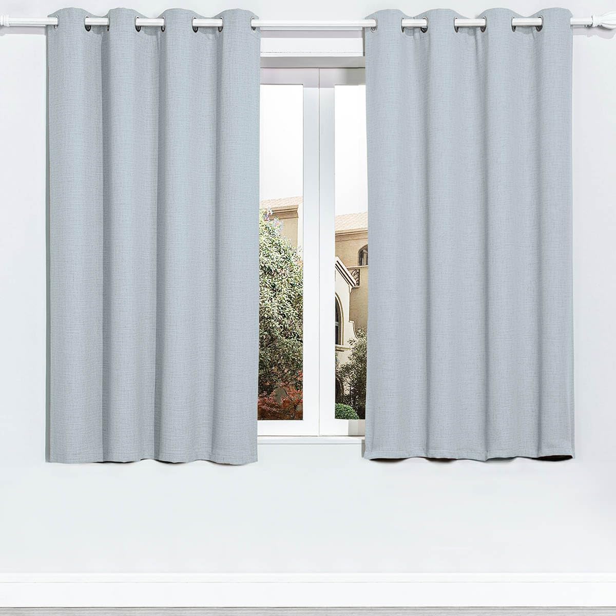 LA PALMA 100% Blackout Grommet Curtains – Ultimate Light Blocking Privacy Drapes for Bedroom Living Room – Durable Window Treatment 2 Panels in 1 Set