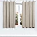 LA PALMA 100% Blackout Grommet Curtains – Ultimate Light Blocking Privacy Drapes for Bedroom Living Room – Durable Window Treatment 2 Panels in 1 Set