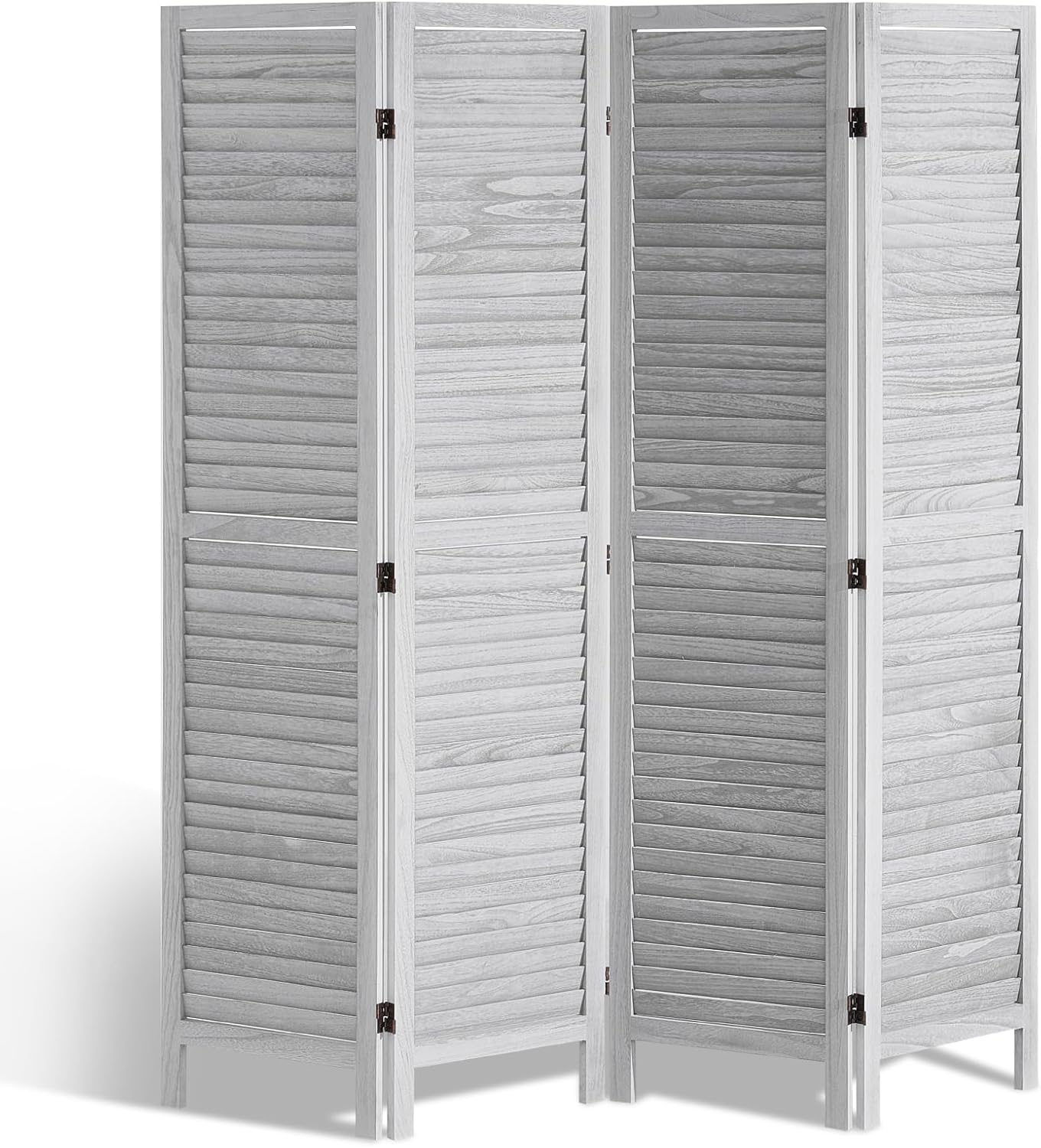 VEVOR Wood Room Divider, 8 Panel Wood Folding Privacy Screen, 66.9 Inches Tall Indoor Louvered Wooden Partition, Portable Decoration Screen, for Room Separation, Home, Office, Restaurant & Bedroom
