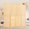 Room Divider Folding Privacy Screens, Hand-Made 67'' High Bamboo Room Dividers Freestanding 2-in-1 Multifunction 4 Panel Wall Divider for Room Separation, Portable Room Partitions and Dividers