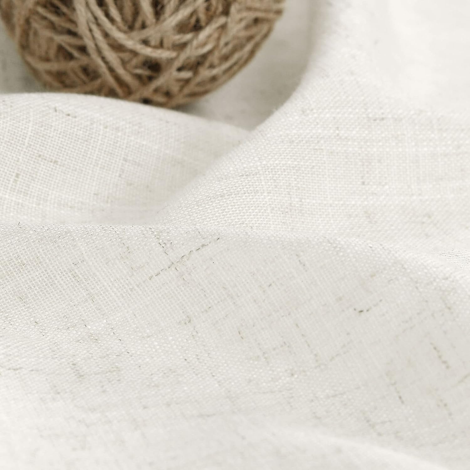 2 Panels Set Cream Linen Curtains 108 inches Long for Living Room Extra Long Back Tab Curtains Neutral Farmhouse Light Filtering Semi Sheer Linen Drapes Ceiling to Floor for Large Window Ivory 9 FT