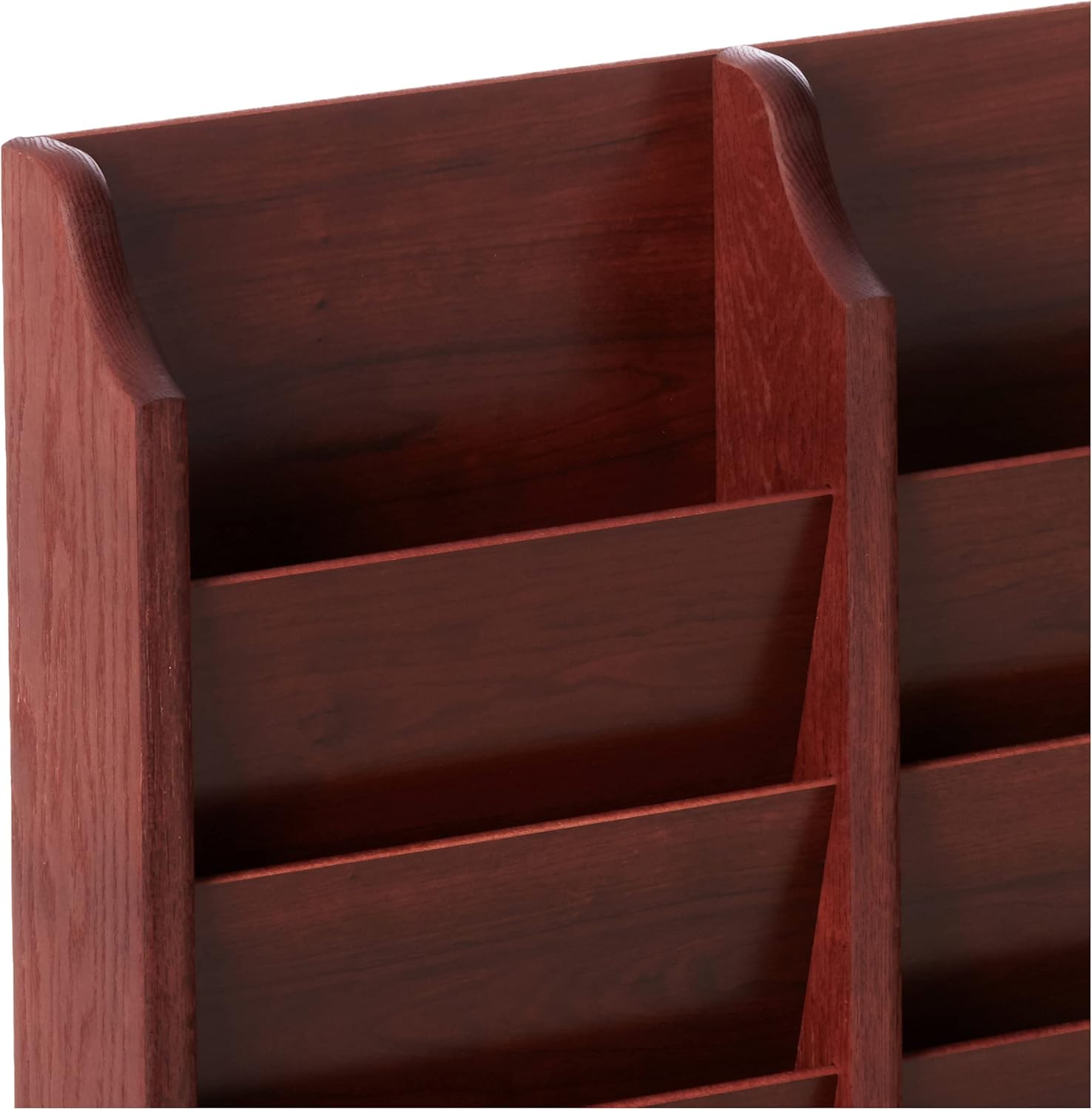Wooden Mallet 20 Pocket Cascade Free-Standing Rack Magazine Holder, Mahogany (MR20-FSMH)