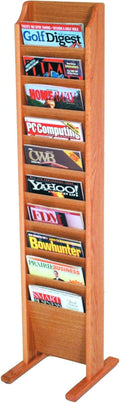 Wooden Mallet 10-Pocket Cascade Free-Standing Magazine Rack, Mahogany
