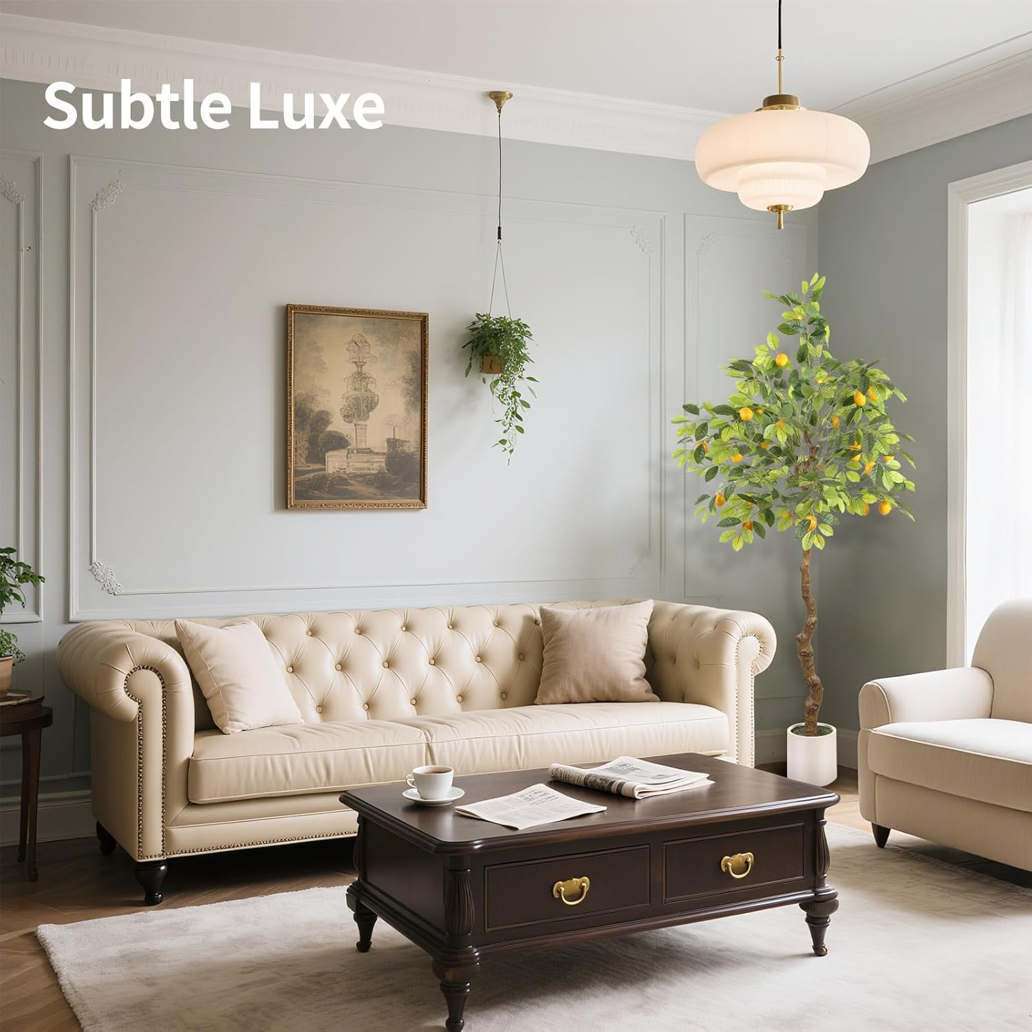 Artificial Lemon Tree Potted Plant with 23 Lemon Fruits, 6 Feet Tall Brings Nature Indoors and Comes to Life for Living Room, Bedroom or Office Decor