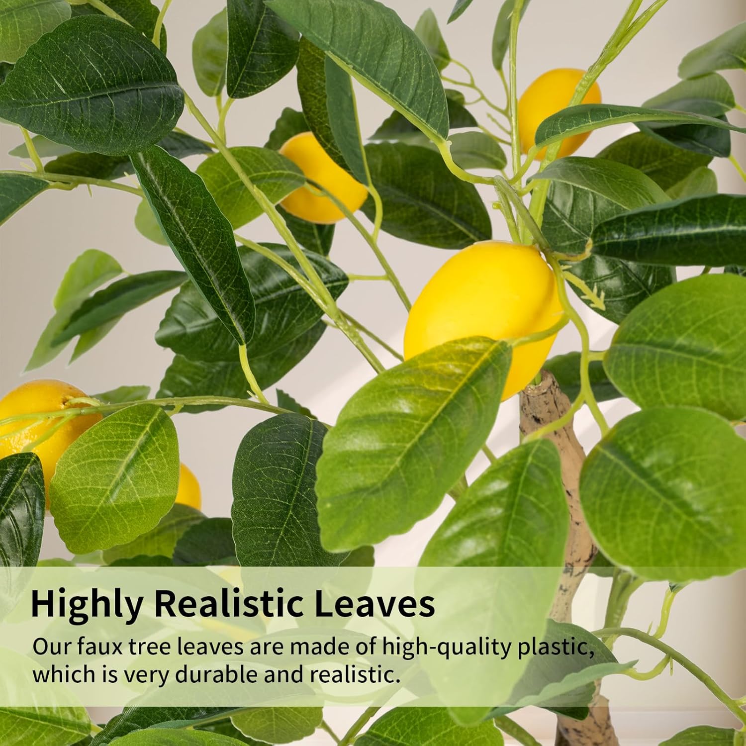 Artificial Lemon Tree 5FT Tall Faux Lemon Tree 5 Feet Fake Lemon Tree Faux Plants with Realistic Trunk and Lifelike Leaves and Fruits for Home Office Decor (Lemon Tree, 5 FT)