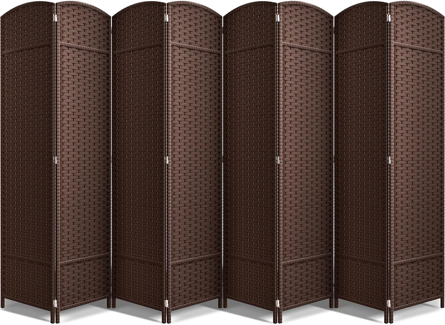 Sorbus 8-Panel Black Room Divider with Double Hinged Panels, 6 ft Tall Folding Privacy Screen