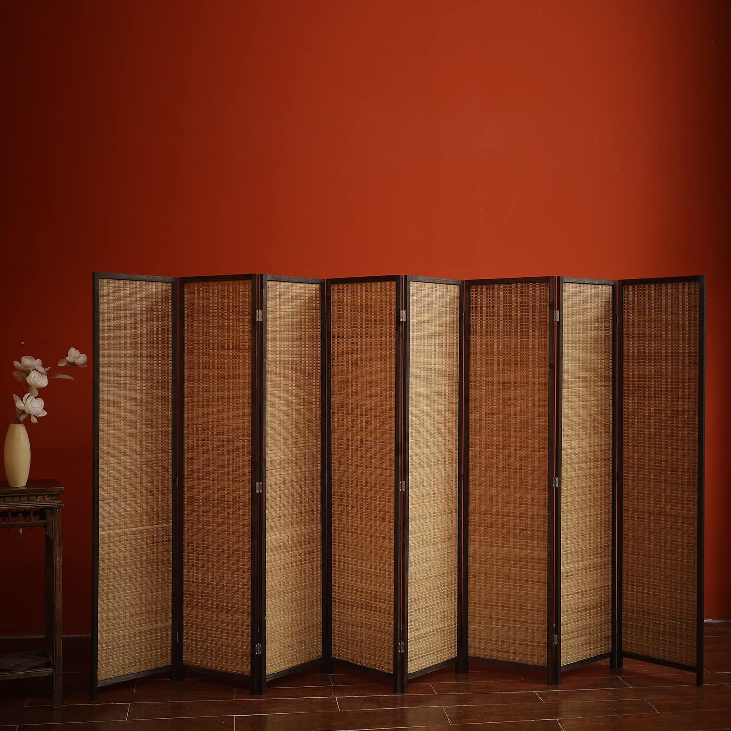 6 Panel Room Divider and Folding Screen Room Divider,Bamboo Room Divider for Room Separation,67" H x 92.1" W