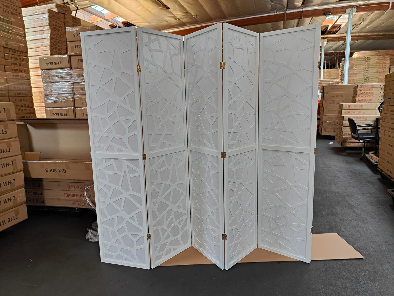 Mosaic Breeze Room Divider, 3-8 Panel (Gold, 4 Panel)