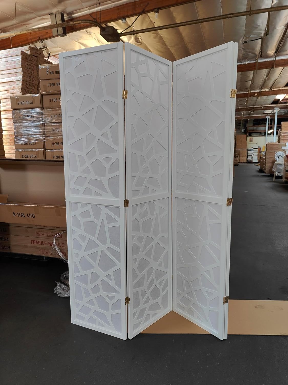 Mosaic Breeze Room Divider, 3-8 Panel (Gold, 4 Panel)
