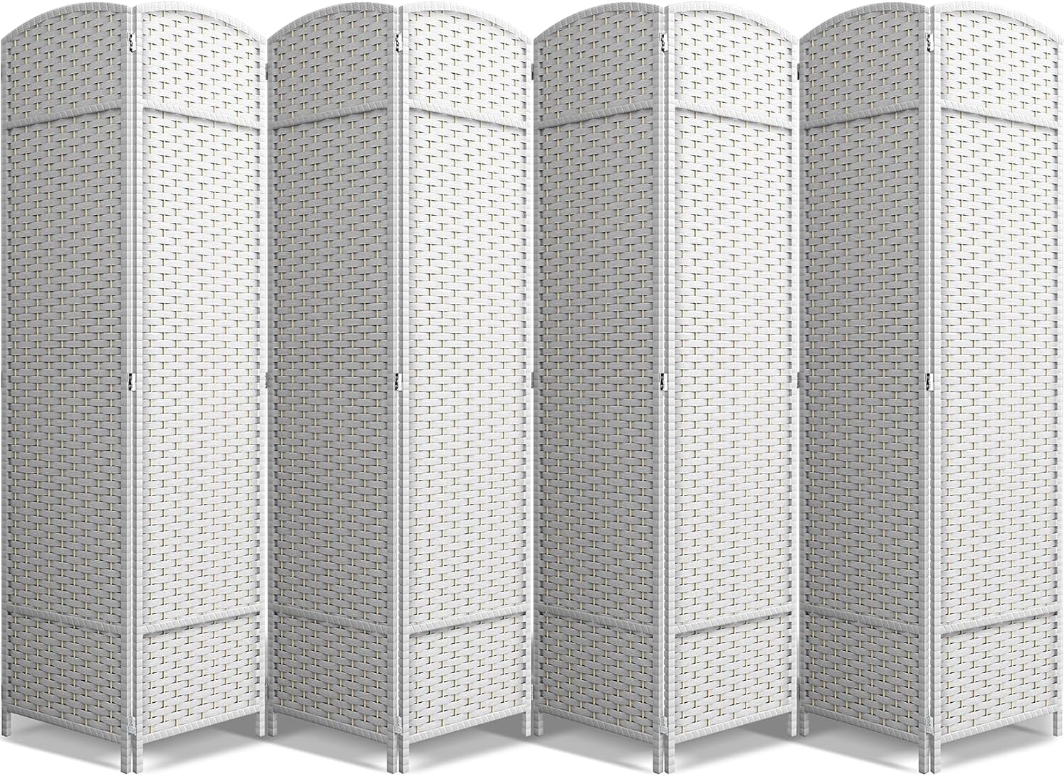 Sorbus 8-Panel Black Room Divider with Double Hinged Panels, 6 ft Tall Folding Privacy Screen