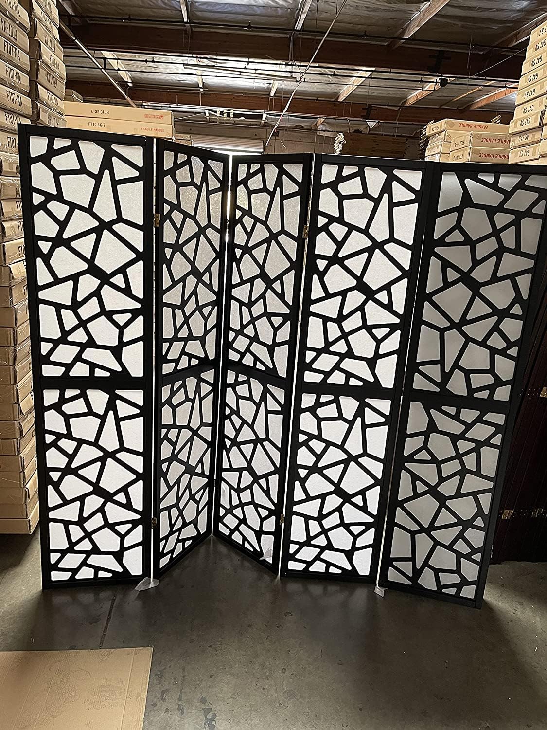 Mosaic Breeze Room Divider, 3-8 Panel (Gold, 4 Panel)