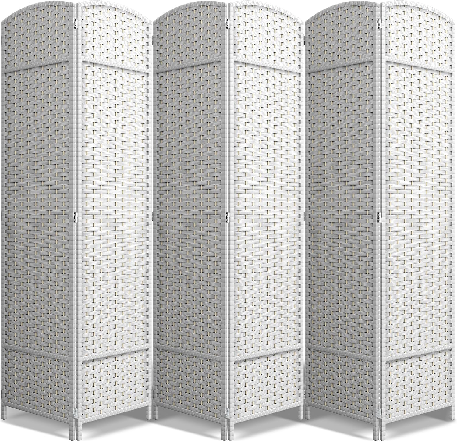 Sorbus 8-Panel Black Room Divider with Double Hinged Panels, 6 ft Tall Folding Privacy Screen