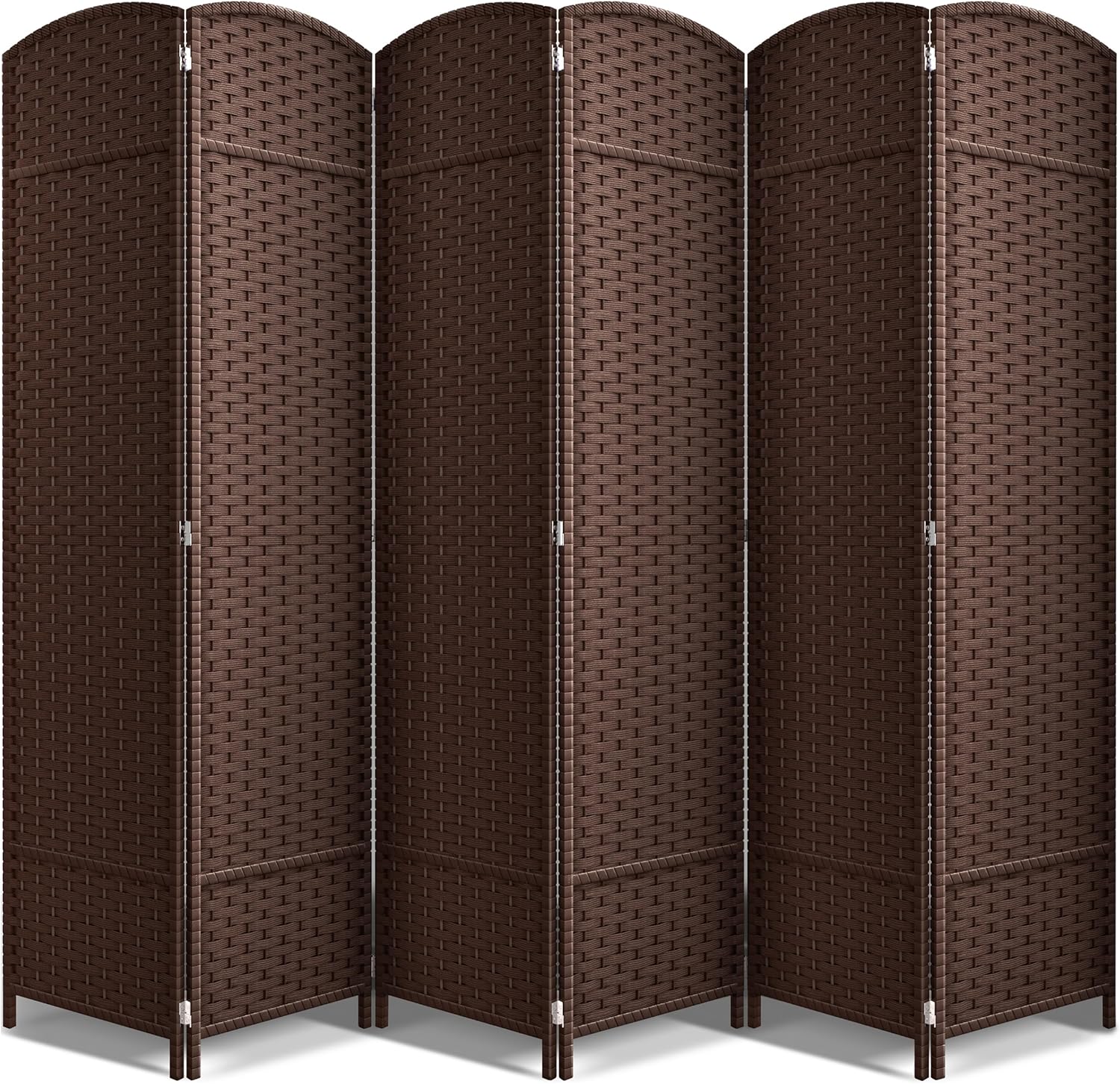 Sorbus 8-Panel Black Room Divider with Double Hinged Panels, 6 ft Tall Folding Privacy Screen