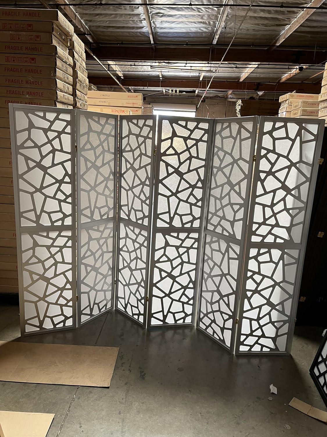 Mosaic Breeze Room Divider, 3-8 Panel (Gold, 4 Panel)