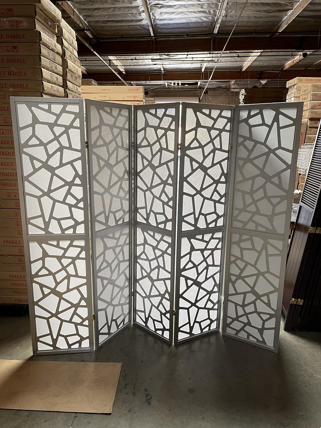 Mosaic Breeze Room Divider, 3-8 Panel (Gold, 4 Panel)