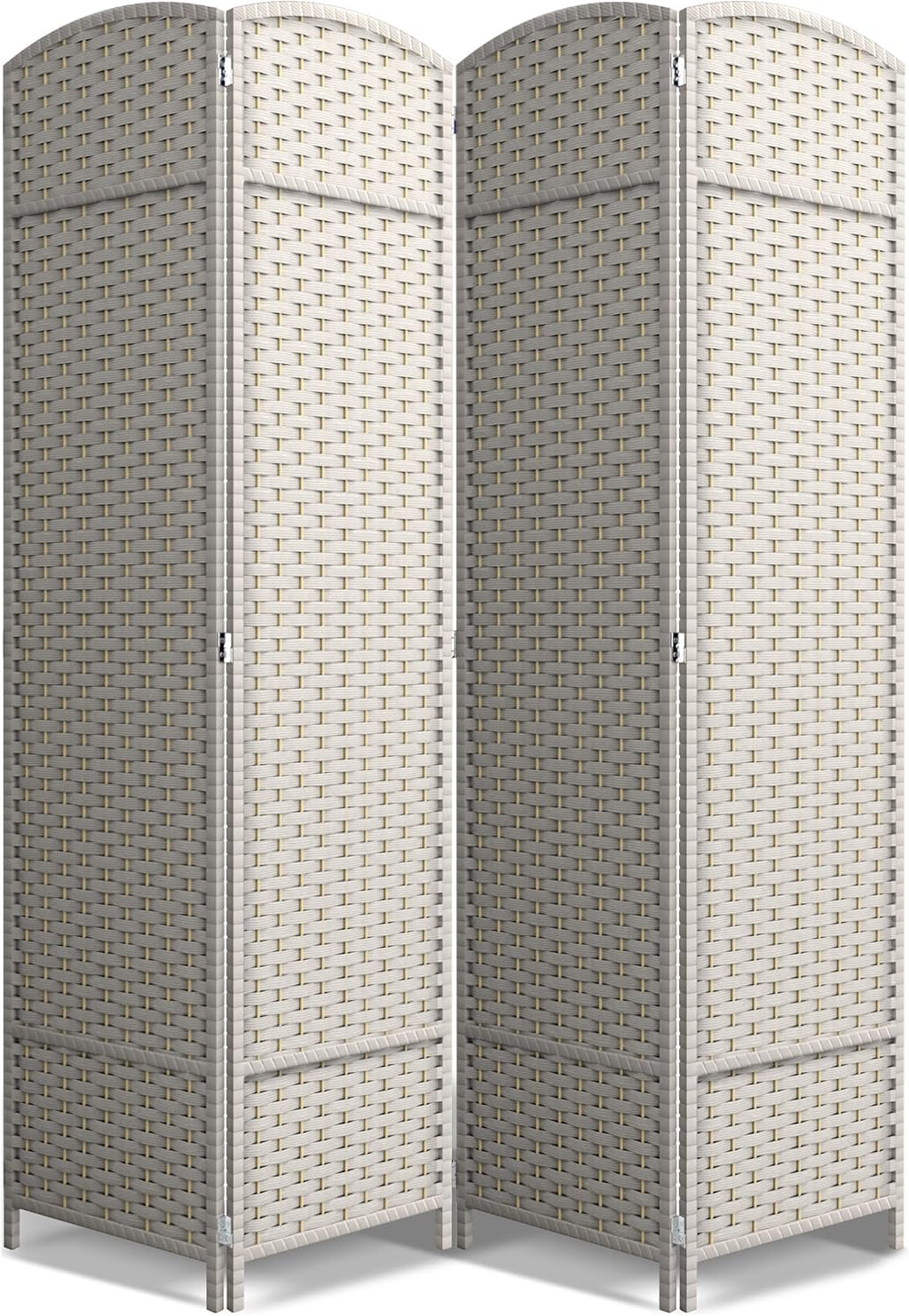 Sorbus 8-Panel Black Room Divider with Double Hinged Panels, 6 ft Tall Folding Privacy Screen