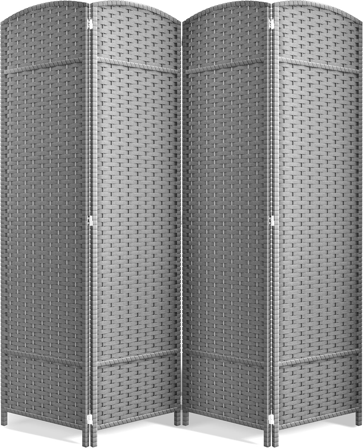 Sorbus 8-Panel Black Room Divider with Double Hinged Panels, 6 ft Tall Folding Privacy Screen